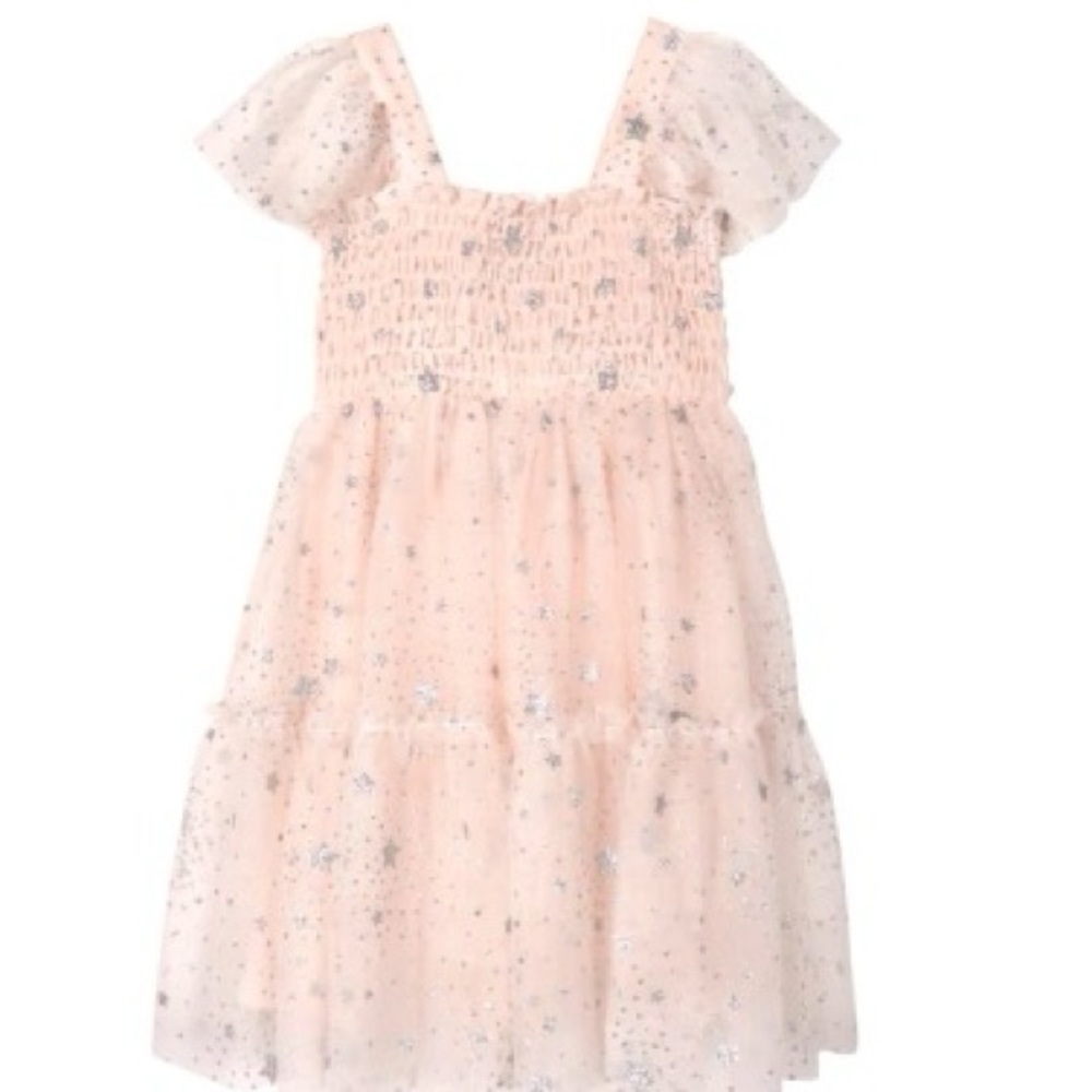 Zunie Kids' Smocked Tiered Flutter Sleeve Dress size 6